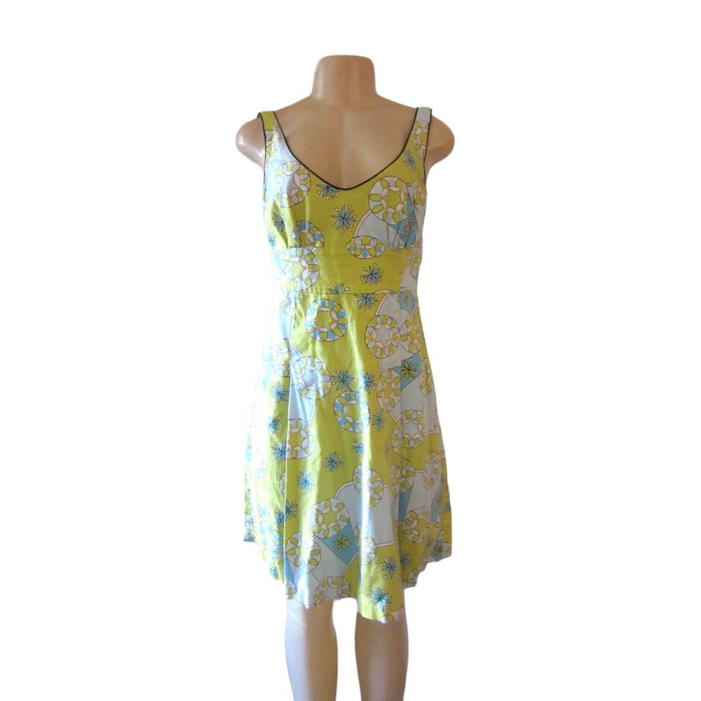 Becky & Max Colorful Floral Lime Green Sleeveless Sundress in Size 8 - Picture 1 of 6